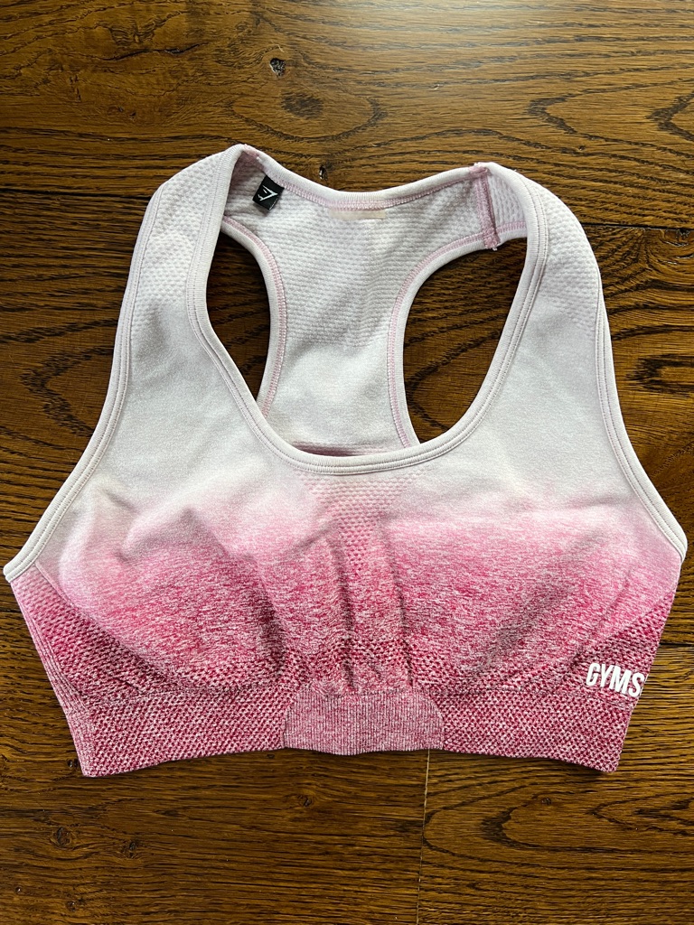 Gymshark Pink Ombre Seamless Racerback Sports Bra - Light To Deep Pink